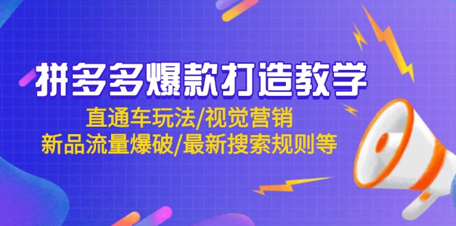 拼多多爆款打造教学：直通车玩法/视觉营销/新品流量爆破/最新搜索规则等-灵创汇