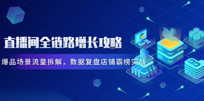 直播间全链路增长攻略，爆品场景流量拆解，数据复盘店铺霸榜实战-搞钱基地