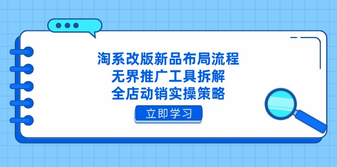 淘系改版新品布局流程，无界推广工具拆解，全店动销实操策略-灵创汇