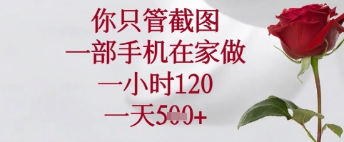 你只管截图，一部手机在家可以做，一小时120.一天5张+【揭秘】-灵创汇