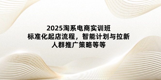 2025淘系电商实训班：标准化起店流程，智能计划与拉新，人群推广策略等等-灵创汇