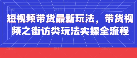 短视频带货最新玩法，带货视频之街访类玩法实操全流程-灵创汇