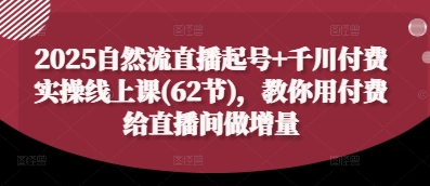 2025自然流直播起号+千川付费实操线上课(62节)，教你用付费给直播间做增量-灵创汇