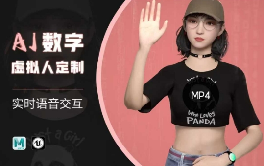 Ai数字人虚拟(智能体)实时语音交互特训营，​自行定制超写实角色AI数字人交互技术-搞钱基地